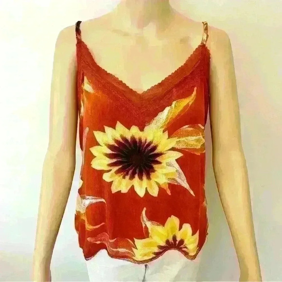 Blumind Sun Flower Romantic  Floral Feminine Boho Hippie Cottagecore Camisole. - Picture 1 of 11